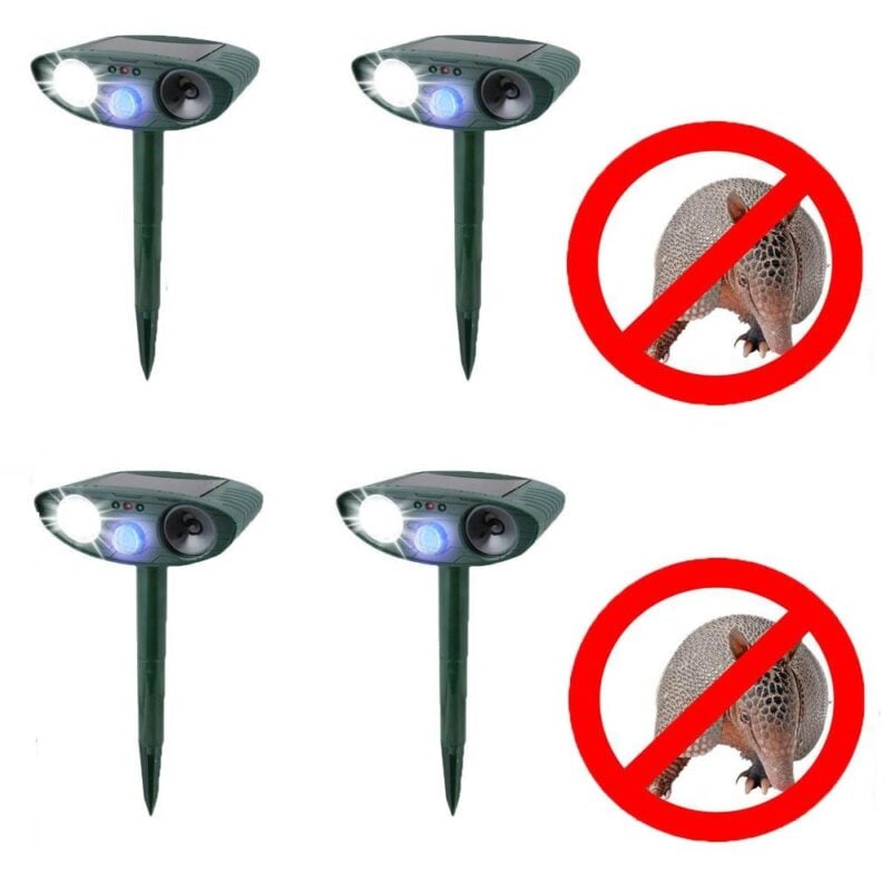 Ultrasonic Armadillo Repeller Solar Powered and With Flashing Light