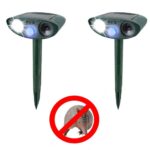 2 Pack Ultrasonic Armadillo Repeller - Solar Powered and With Flashing Light - Get Rid of Armadillos (3)