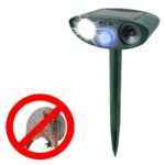 Ultrasonic Armadillo Repeller - Solar Powered and With Flashing Light - Get Rid of Armadillos