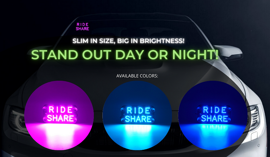 Rideshare LED Car Sign Rideshare Accessories -
