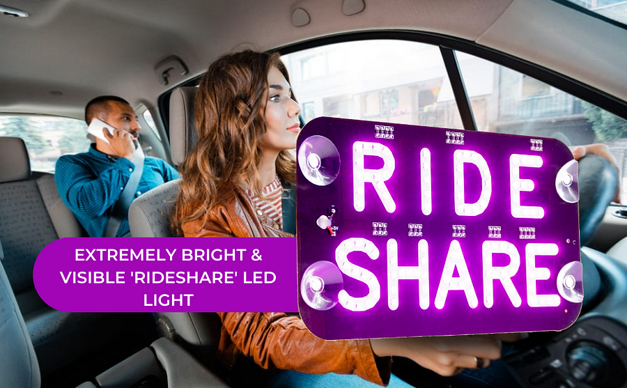 Rideshare LED Car Sign Rideshare Accessories -