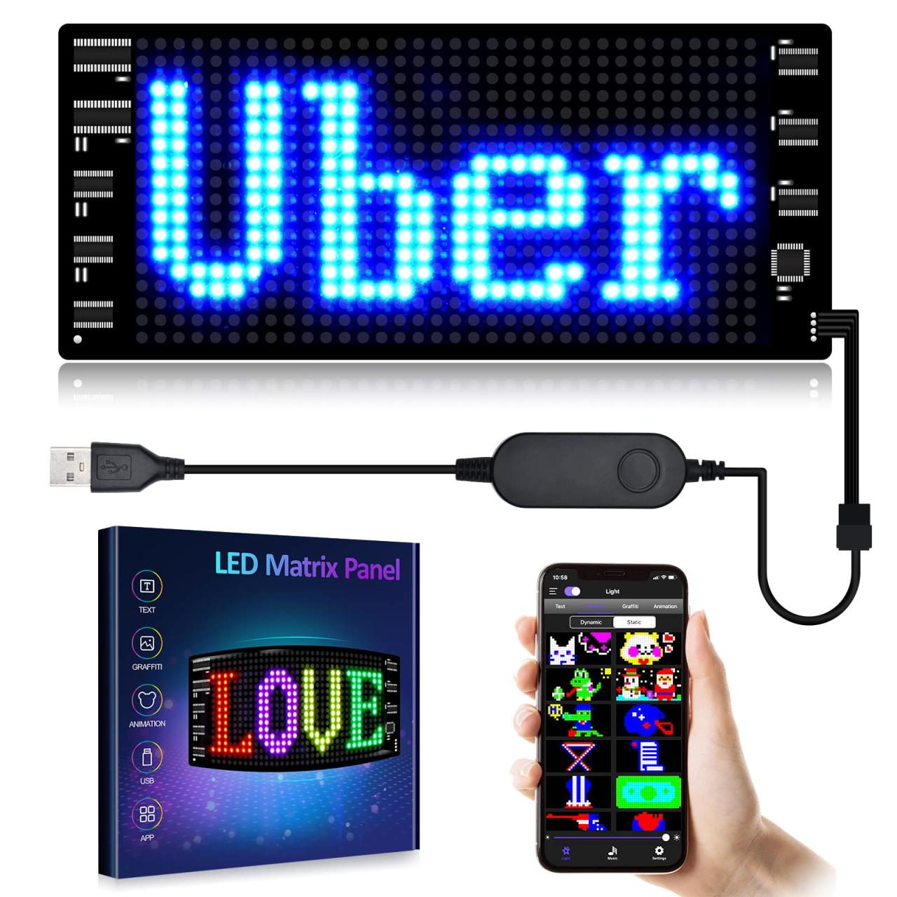 LED Car Sign Scrolling LED Sign for Uber Lyft Drivers Use - 204916a17a4c6cf10b202598680267c3