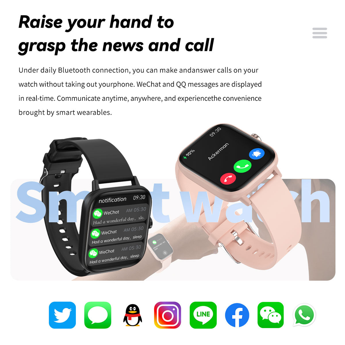 Blood Glucose Monitoring Smartwatch. Smart Watch for Non-Invasive Blood Glucose Testing. Stylish Smart Watch with Blood Oxygen Tracking